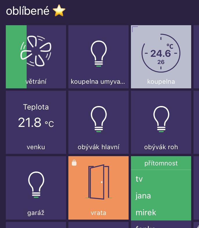 otevření dveří v Caspia aplikaci